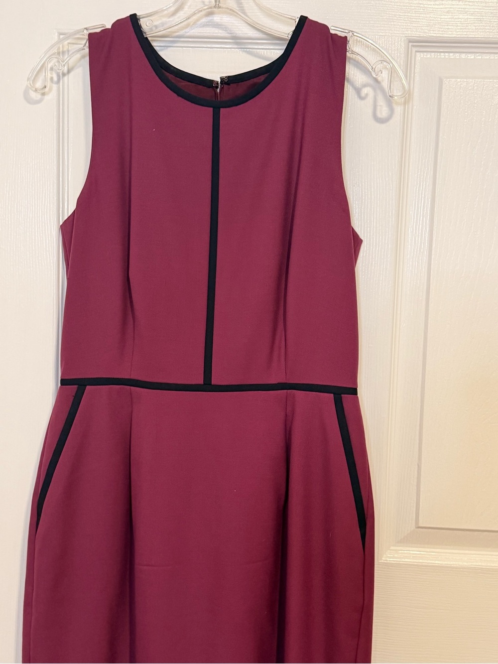J Crew wool Sleeveless Burgundy Sheath Dress - Picture 4 of 5